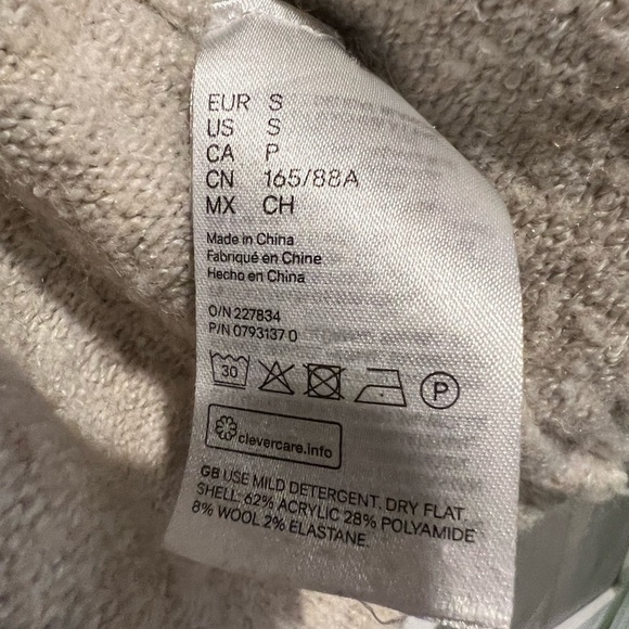 B11.11 H&M Long Sleeve Oversized Open Cardigan Sweater Oatmeal S - Picture 5 of 6